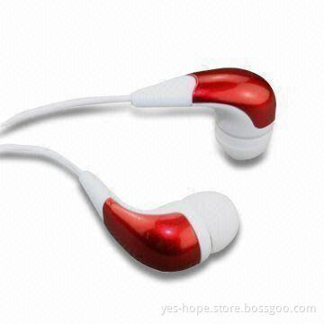Airline Earphone with Jewel Decoration and Fashionable Patterns, Available in Various Colors